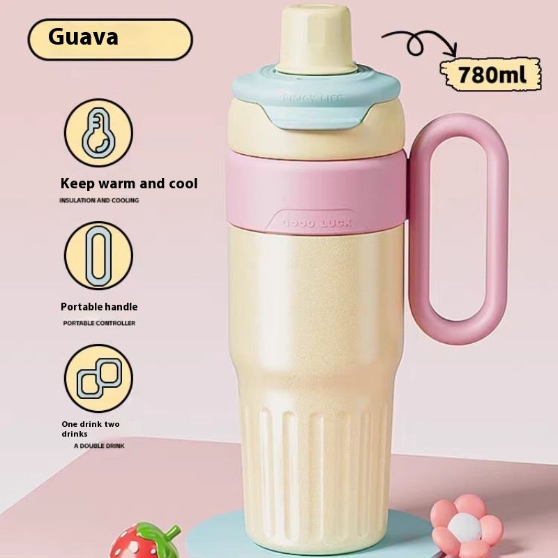 Gradient Double Drink Thermal Cup Stainless Steel With Lid Coffee Cup