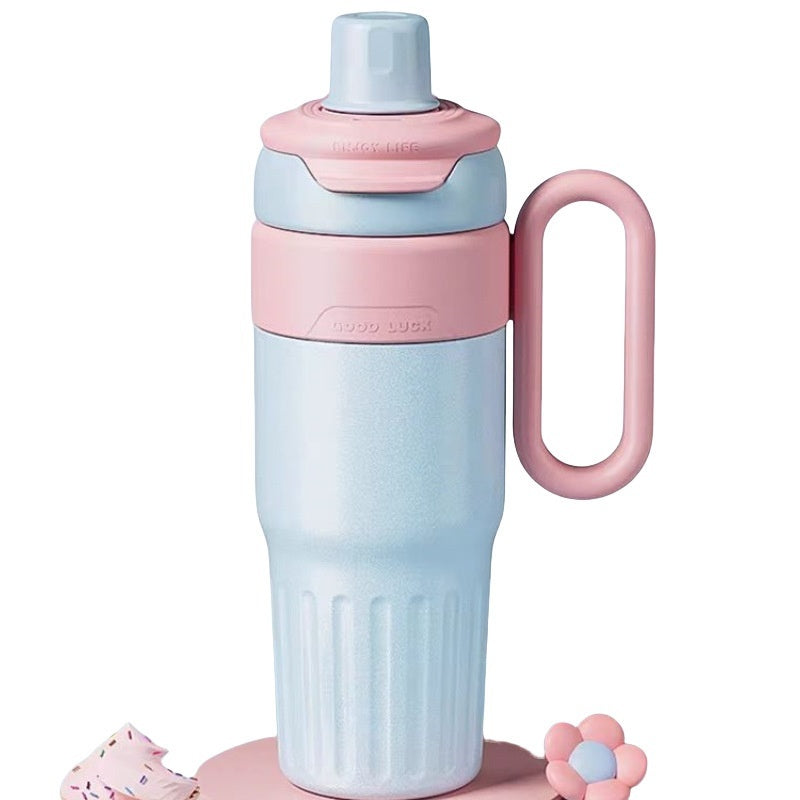 Gradient Double Drink Thermal Cup Stainless Steel With Lid Coffee Cup