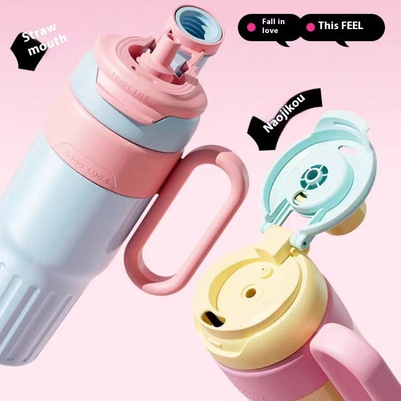 Gradient Double Drink Thermal Cup Stainless Steel With Lid Coffee Cup