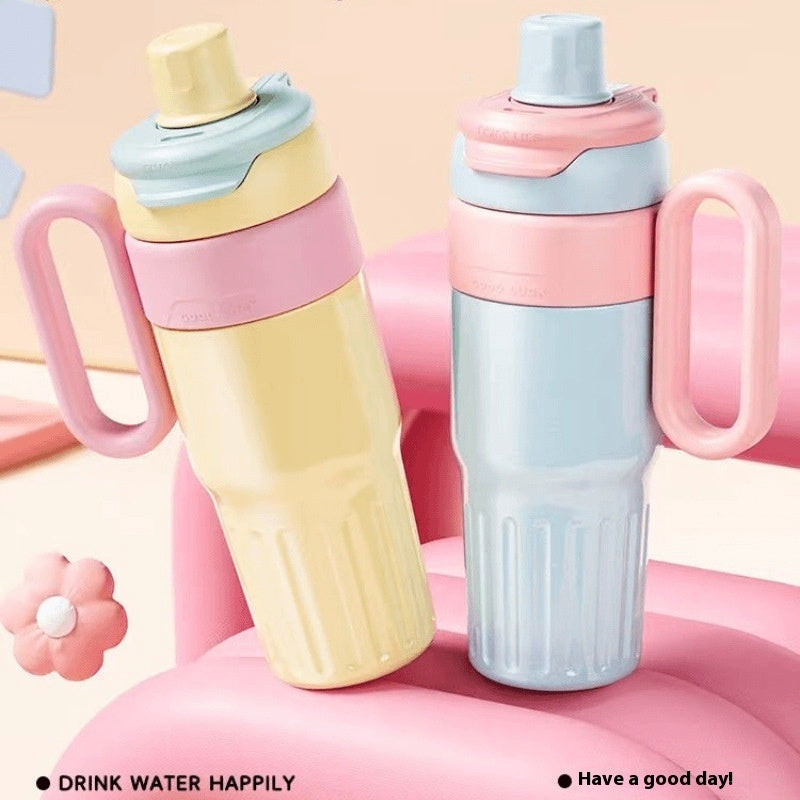 Gradient Double Drink Thermal Cup Stainless Steel With Lid Coffee Cup